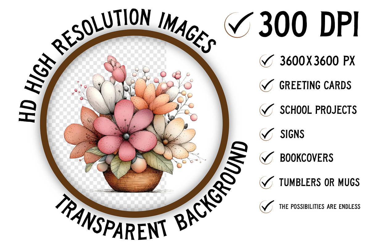 Spring Flower Basket Clipart Png, an Illustration by Craft Nest (Photo 2 of 11)