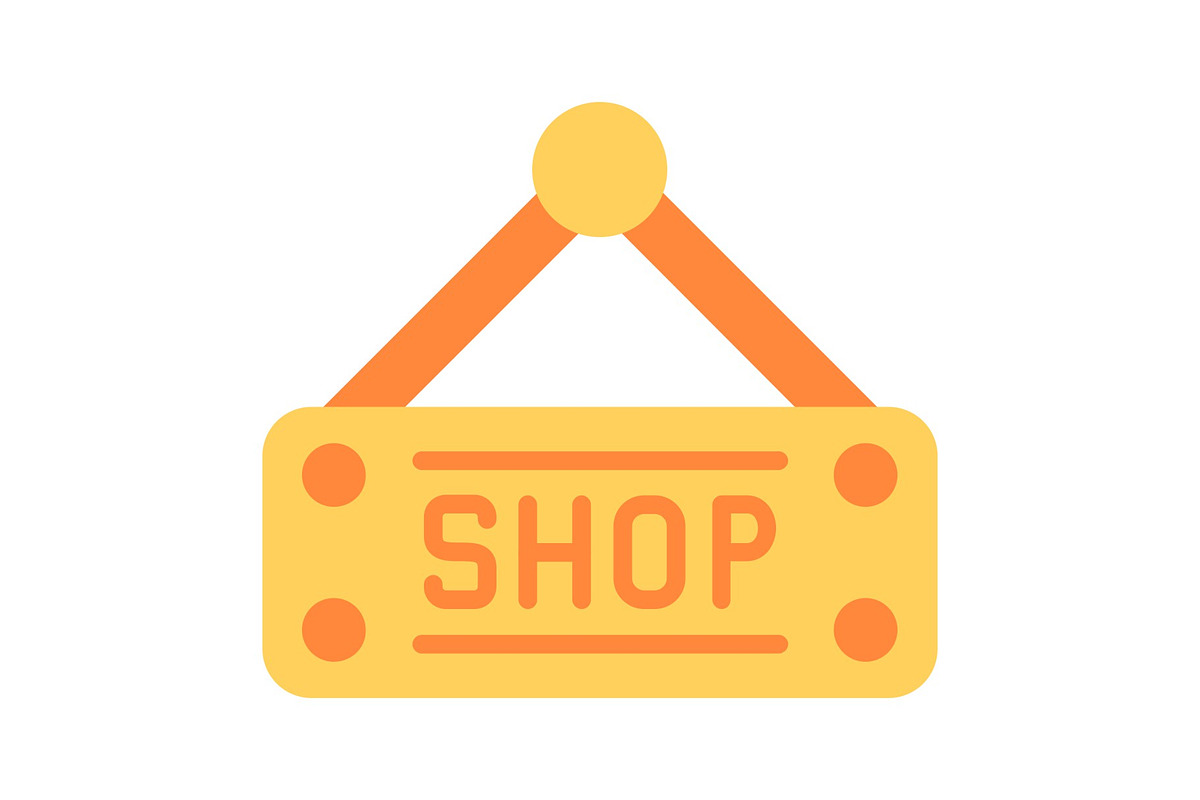 Shop Sign Flat Icon, a Duotone Icon by Pexelpy (Photo 1 of 2)