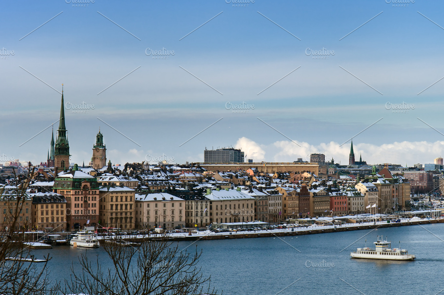 Winter cityscape of stockholm stock photo containing sweden and architecture