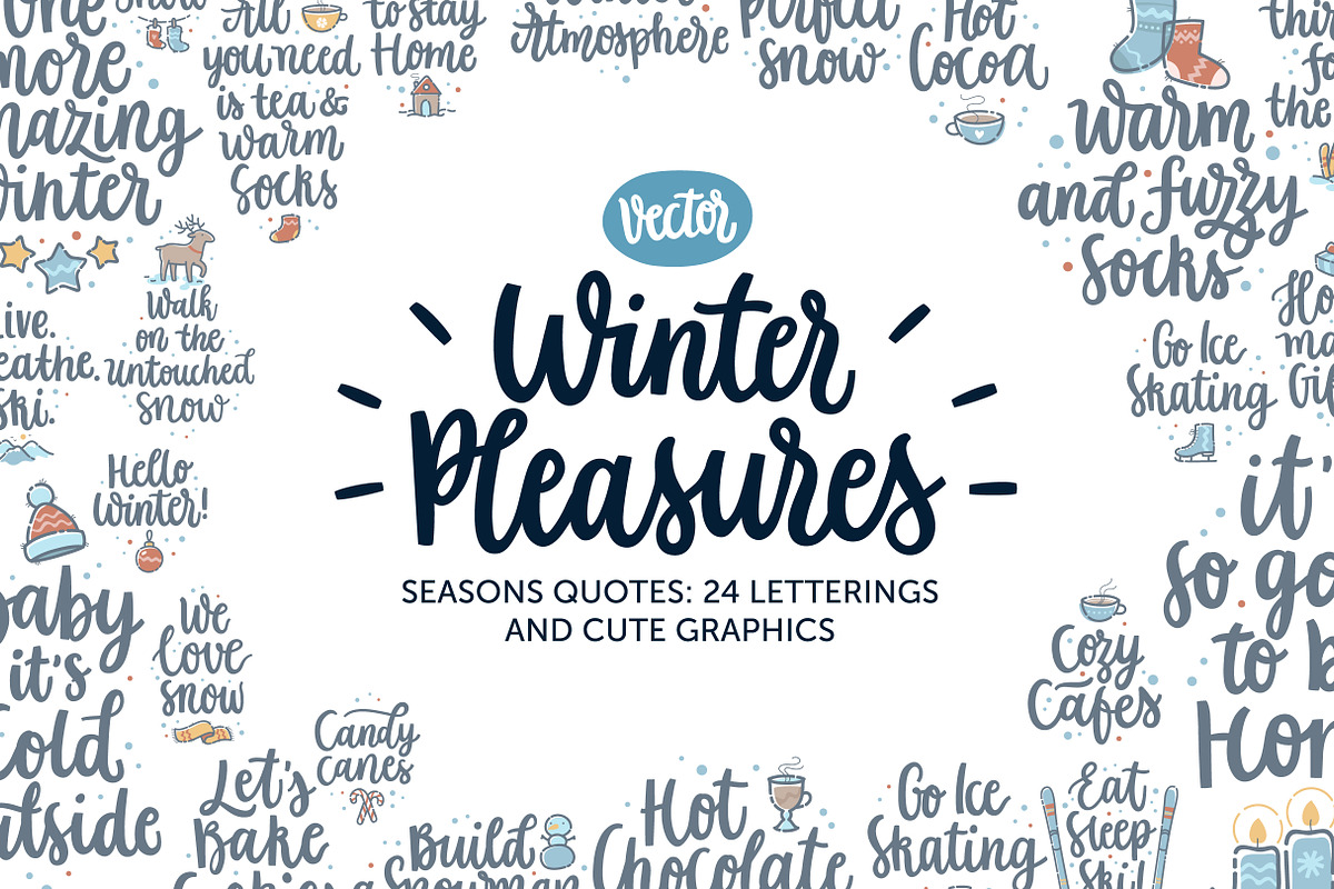 24 Winter Pleasures vector set, a Decorative Illustration by Nina's Illustration Shop (Photo 1 of 8)