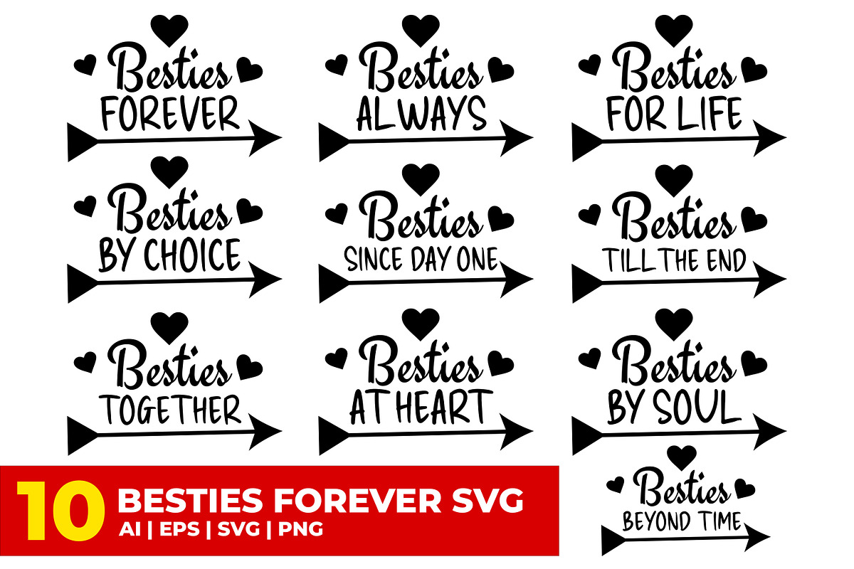 Besties Forever SVG Bundle, a Graphic by M9 Design (Photo 1 of 9)