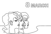 8 March Cards Set. Continuous Line., a Person Illustration by Svetlana Kononova (Thumbnail 3 of 7)
