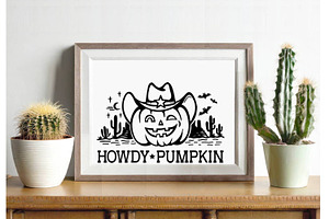 Halloween Design Howdy Pumpkin Cut