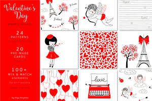 Cute Valentines Day graphic set