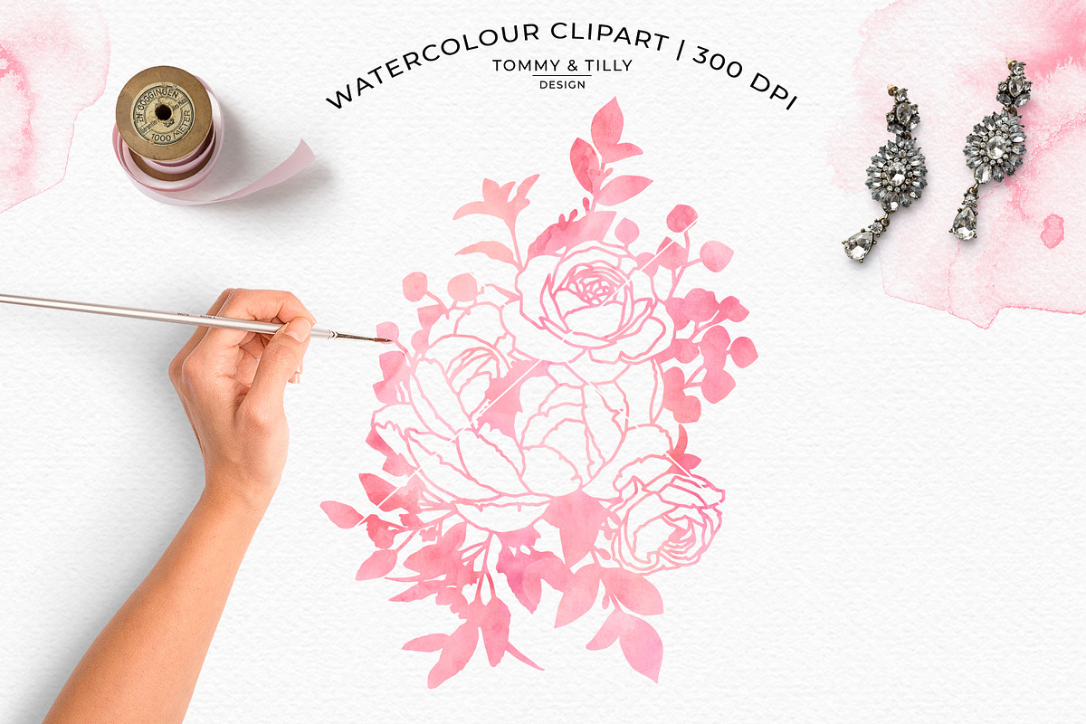 Watercolour Floral Alphabet Clipart, an Illustration by Tommy & Tilly Design (Photo 5 of 6)