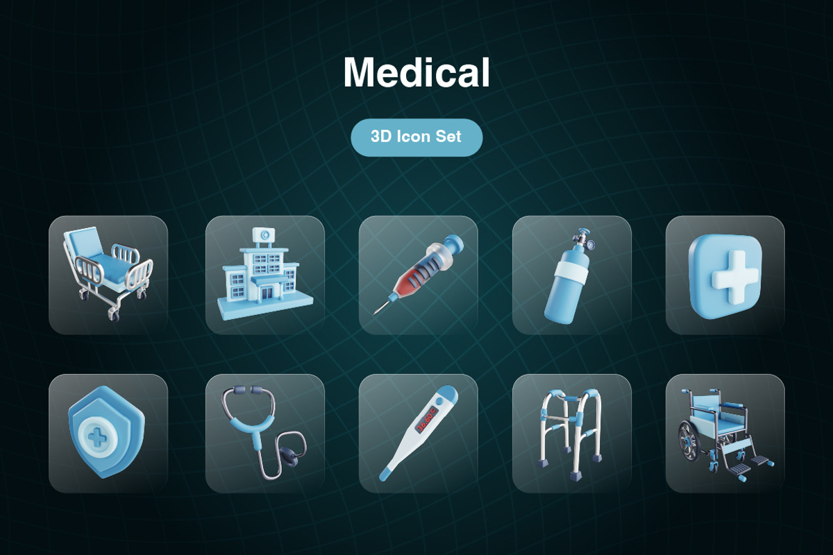Medical 3D Icons Set, an Object 3D Model by Kmg Design (Photo 2 of 3)
