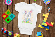 Cartoon Easter Bunny. Tshirt, PNG., an Animal Illustration by KENO Mascots (Thumbnail 3 of 5)