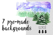 Watercolor Winter Landscape Creator, an Illustration by WBS Design (Thumbnail 4 of 5)