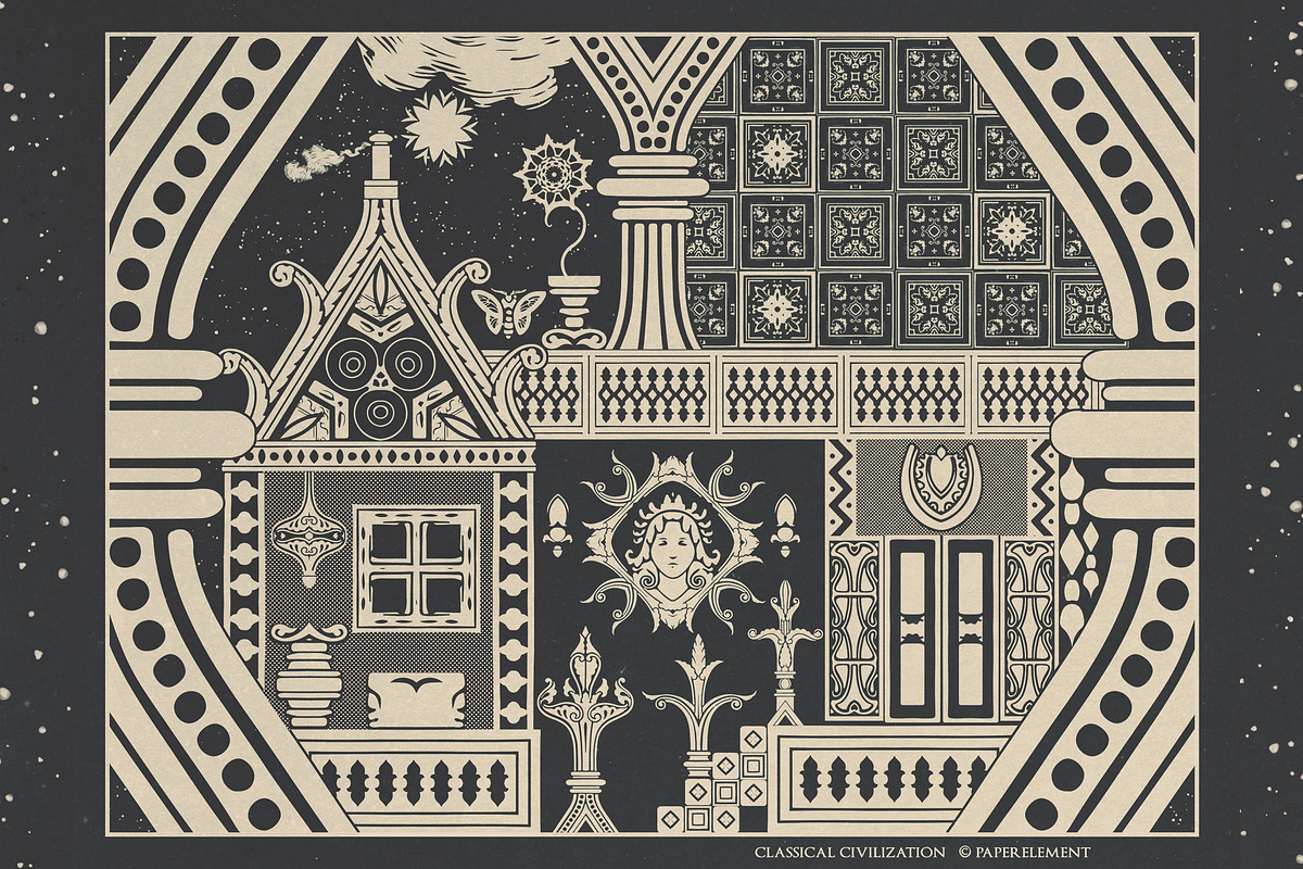370 Classical Scene-Building Vectors, an Object Illustration by Paper Element (Photo 2 of 17)
