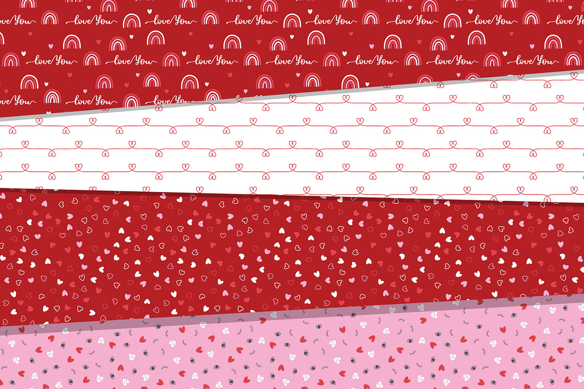Valentines Day seamless patterns, a Decorative Illustration by rosypatterns (Photo 6 of 9)