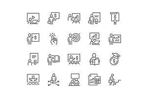 Line Business Training Icons