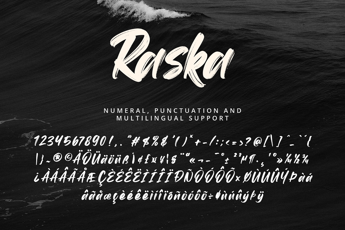 Raska - Brush Rough Font, a Script Font by overlaytemplates (Photo 5 of 5)