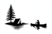 camping and canoe lake vector, an Illustration by Amazin_art (Thumbnail 10 of 17)