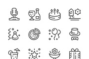 Set line icons of party, an Outline Icon by motorama (Thumbnail 1 of 2)