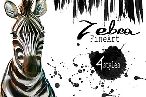 Set zebra portraits .4 styles