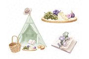 Picnic clipart, spring illustration, a Food Illustration by Collart Studio (Thumbnail 6 of 8)