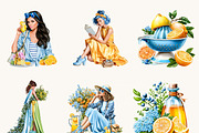 Mediterranean Summer Girl Clipart, a Person Illustration by BusyDaydesign (Thumbnail 4 of 9)