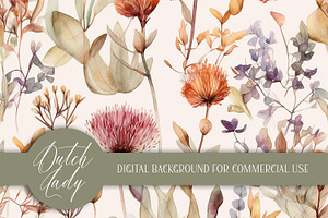 Seamless Field Flower Patterns