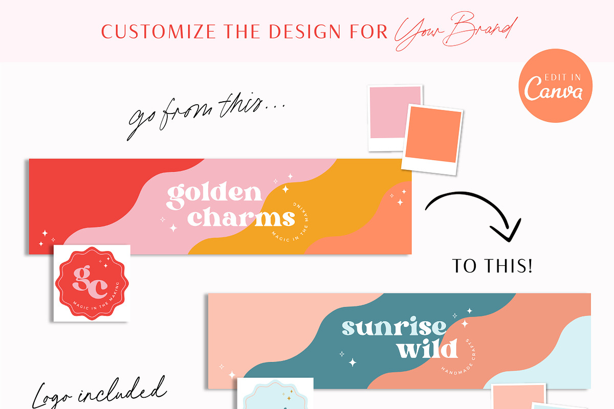 Etsy Shop Kit Bright Boho, a Branding & Logo Template by Macarons and Mimosas (Photo 4 of 9)