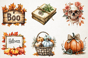Soft Rustic Halloween Clipart, an Illustration by RobertsArt (Thumbnail 6 of 7)
