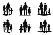 Happy Cowboy Family Silhouette, a Person Illustration by Gfx Expert Team (Thumbnail 3 of 3)