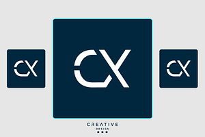 Alphabet Letters Icon Logo CX or XC