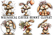 Whimsical Easter Bunny Clipart, an Illustration by OK Design (Thumbnail 2 of 6)