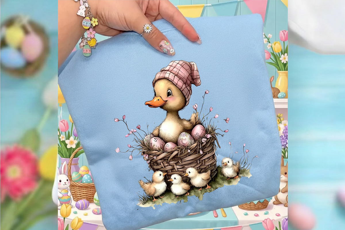Whimsical Easter Duck Clipart, an Illustration by designcity5 (Photo 5 of 5)
