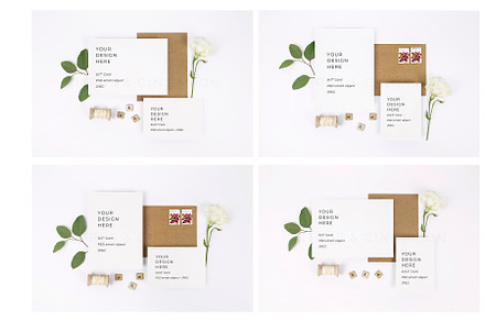4 in 1 Wedding Stationery Mockup