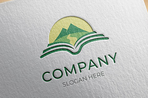 Book landscape logo design
