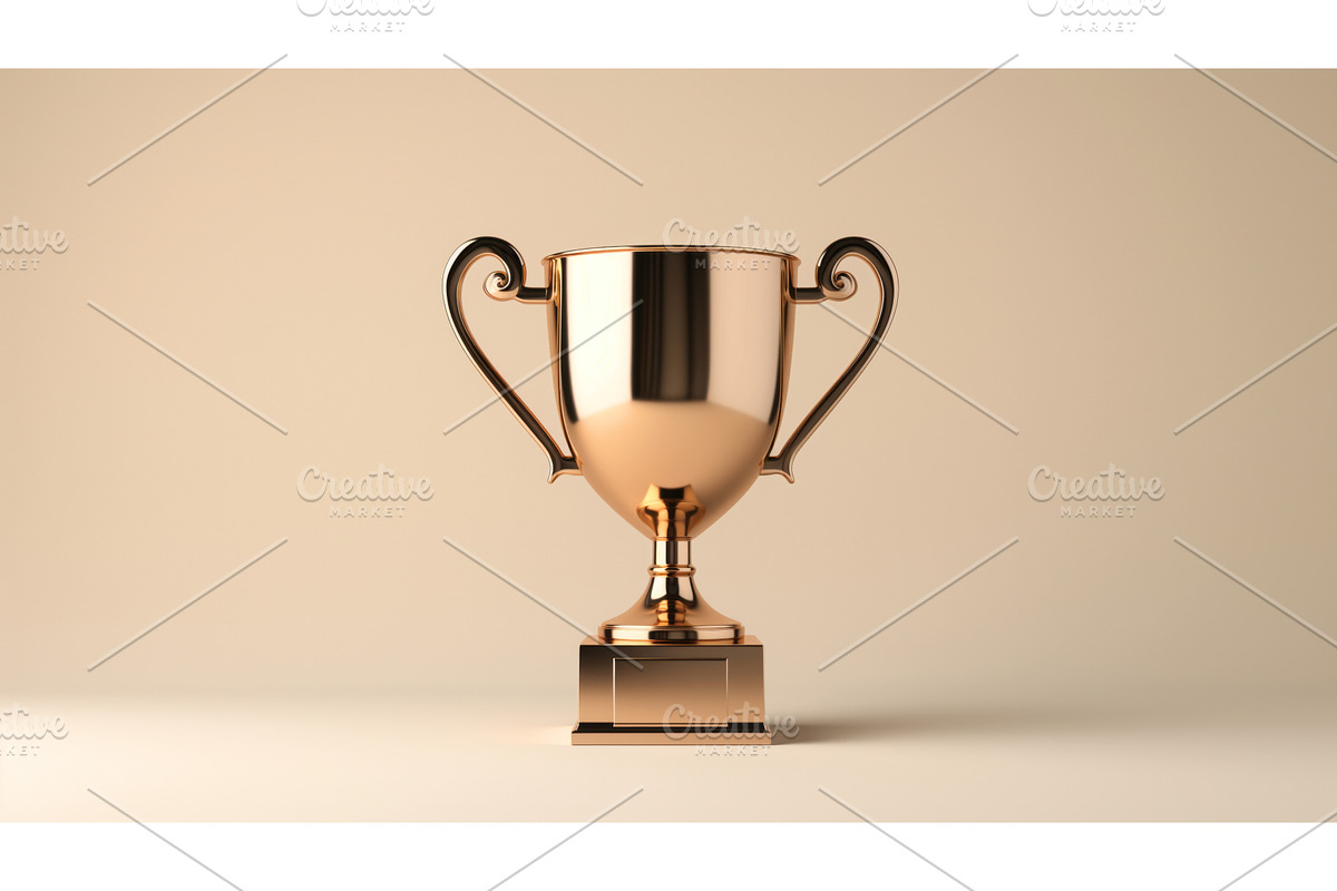 Gold trophy with intricate handles, a Finance Illustration by Sergey Kotenev