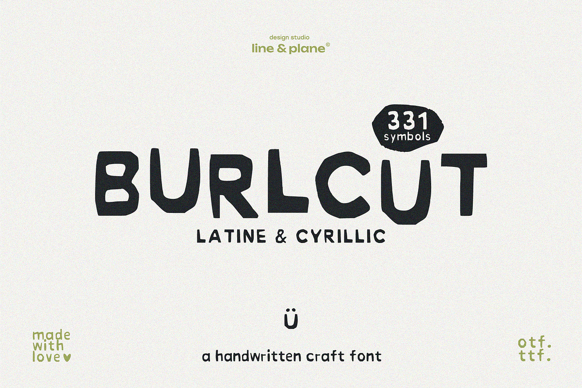 Burlcut Font - Latine & Cyrillic, a Handwritten Font by line & plane (Photo 1 of 10)