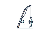Minimal Fishing Rod Icon Vector Set, an Object Graphic by yasushie (Thumbnail 5 of 16)