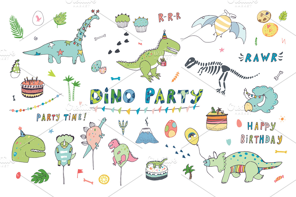 Dinosaur Party, a Pattern Graphic by GooseFrol (Photo 1 of 10)