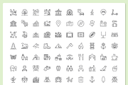 100 Park & Outdoors Icons, an Outline Icon by Nadiinko (Thumbnail 2 of 3)