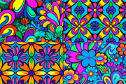 20 Seamless Psychedelic 1970s Set, a Pattern Graphic by Nordic Design (Thumbnail 5 of 9)