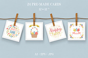 Easter & Spring. Cards and patterns, a Seasonal Illustration by Valeria Soloveva (Thumbnail 2 of 15)