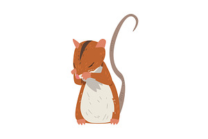 Field Mouse Standing on Hind Legs, an Animal Illustration by TopVectors