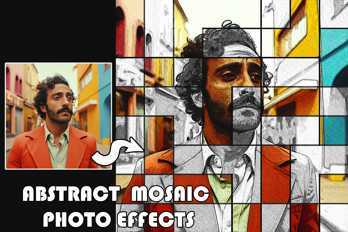 Abstract  Mosaic  Photo Effects, a Layer Style Add-On by 3d_model_tifotizi (Photo 1 of 2)