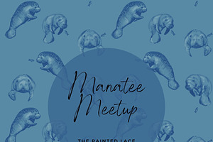 Manatee Meetup Blue Design