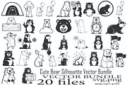 Cute Bear Silhouette Vector Bundle, a Person Illustration by Designer_Momina (Thumbnail 1 of 31)