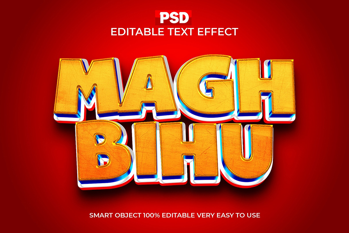 Magh Bihu Festival Text Effect PSD, a Layer Style Add-On by Design Fly