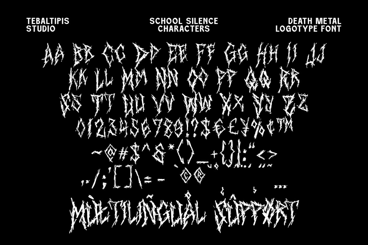 School Silence - Death Metal Font, a Blackletter Font by tebaltipislab (Photo 7 of 12)