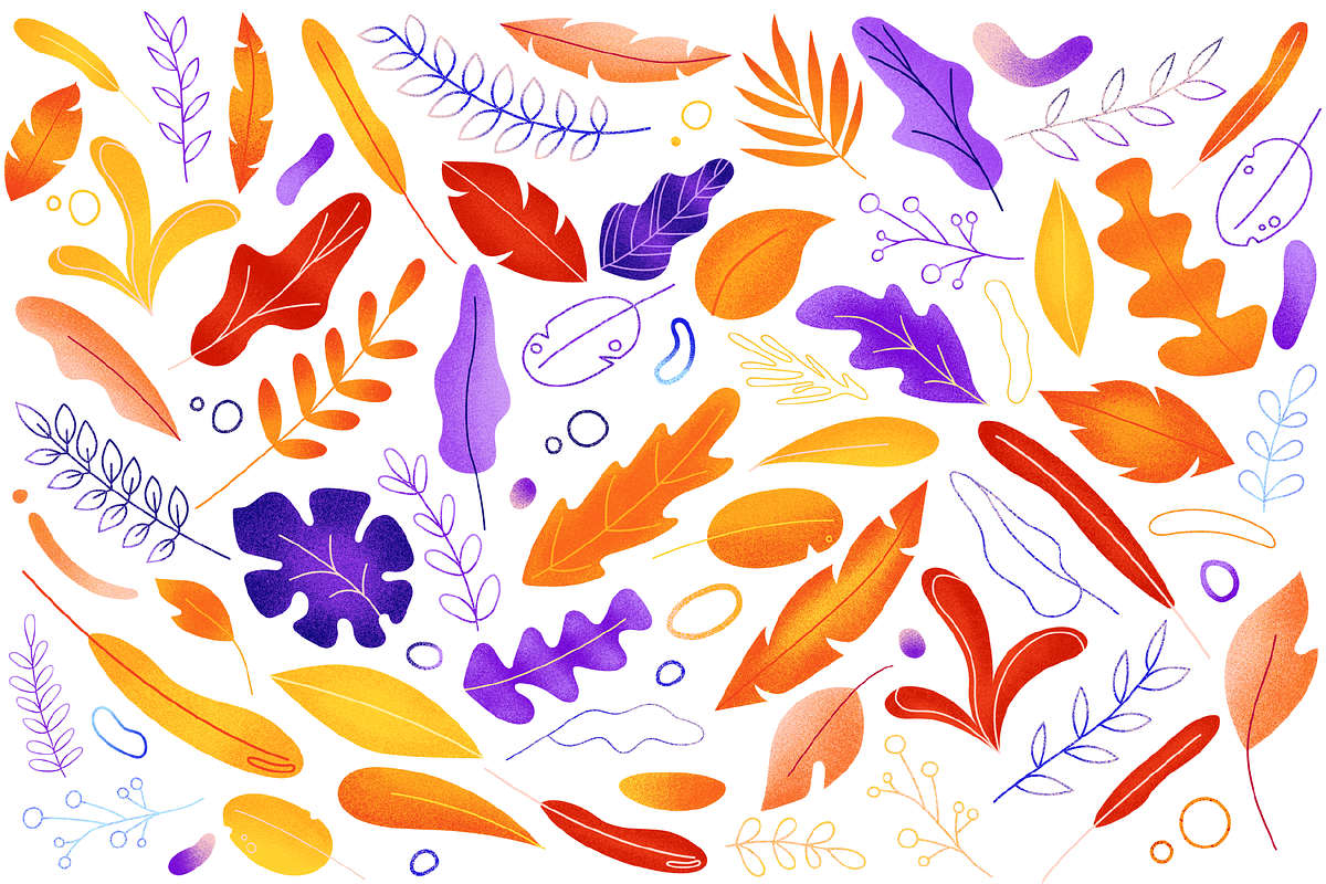 TEXTURAL abstract shapes + leaves, an Object Graphic by museberry (Photo 4 of 12)