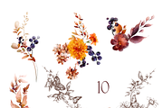 Watercolor autumn flowers bundle art, a Decorative Illustration by Edith’s World (Thumbnail 3 of 9)