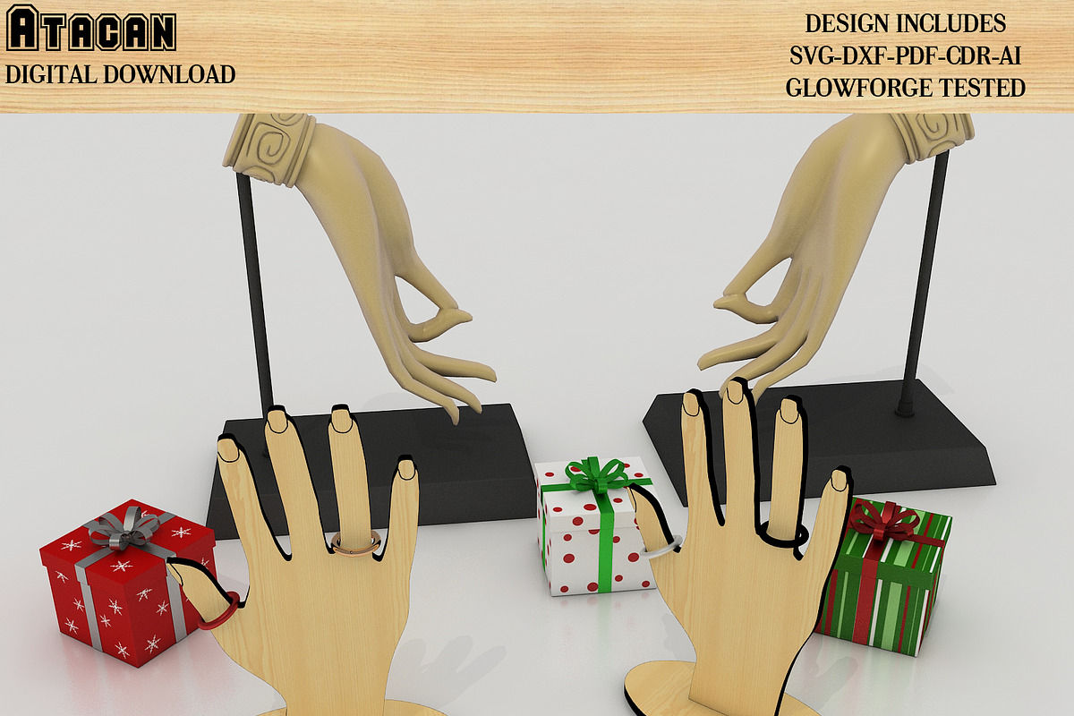 Hand Shaped Ring Holder Ring Display, a Graphic by AtacanDigital