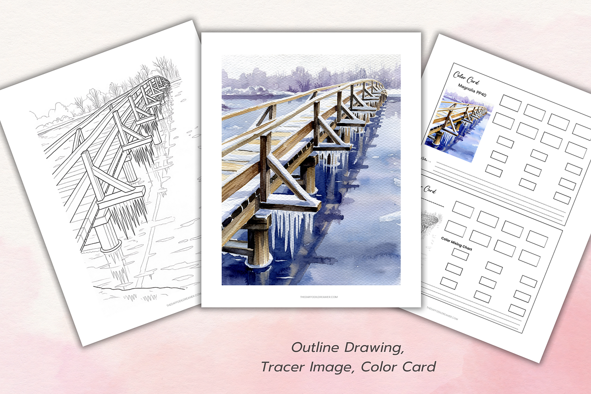 Snowy Dreams Winter Coloring Bundle, a Seasonal Illustration by Daffodil Dream Studio (Photo 2 of 10)