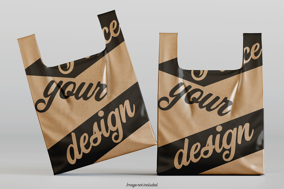 Brown Plastic bag mokcup bundles, a Packaging Mockup by Ambo Ampeng (Photo 12 of 19)
