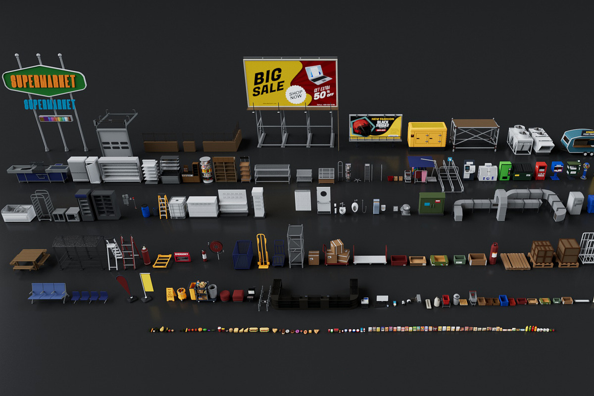City Supermarket Building Interior, an Architecture 3D Model by multimedia4ds (Photo 23 of 24)
