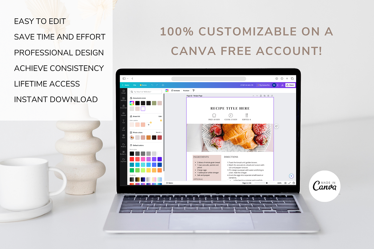 Recipe Book Template CANVA, a Design Template by OrganizationOasisRo (Photo 7 of 10)